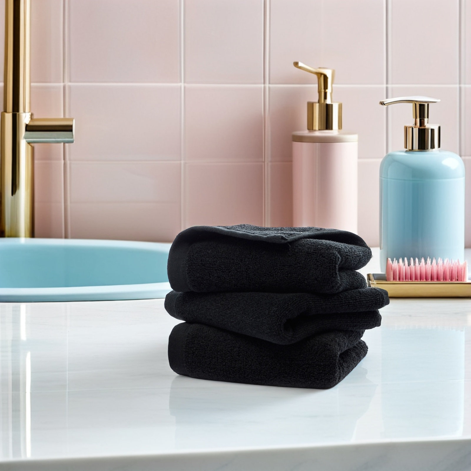 Toalla de Mano de Algodón Negr - Spa Towel reseña y precio